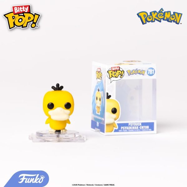 Funko Pop! Bitty: Pokemon - Squirtle. Eevee. Growlithe. and Psyduck - 0.9 Inch (2.2 Cm) Collectable - Stackable Display Shelf Included - Gift Idea - Party Bags Stocking
