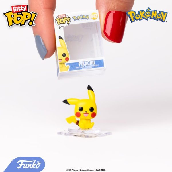 Funko Pop! Bitty: Pokemon - Pikachu. Vaporeon. Caterpie. and Cubone - 0.9 Inch (2.2 Cm) Collectable - Stackable Display Shelf Included - Gift Idea - Party Bags Stocking
