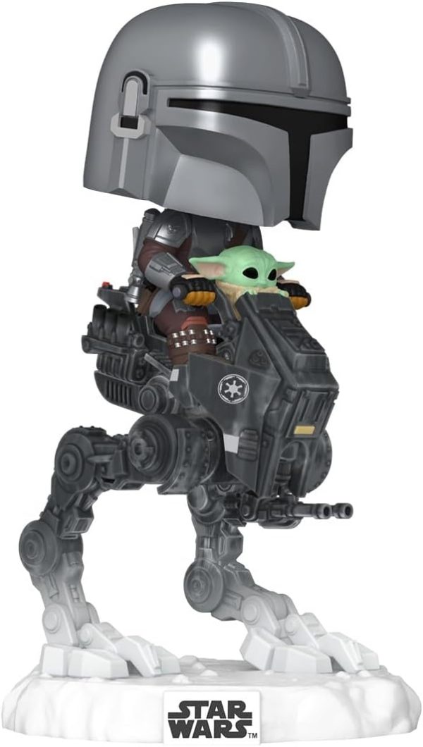 Funko Pop! Rides Deluxe: Mandalorian & Grogu - The Mandalorian with Grogu in Imperial Remnant AT-RT - Collectable Vinyl Figure - Gift Idea - Official Merchandise - Star Wars Fans
