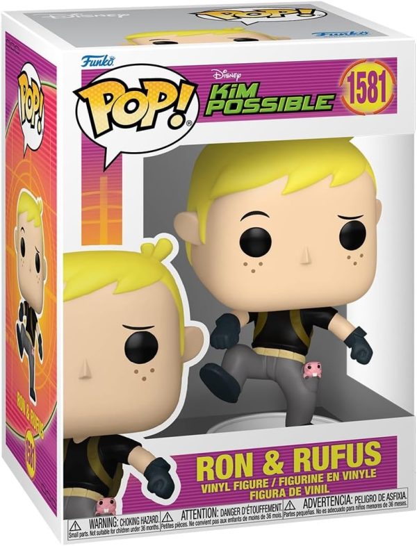 Funko Pop Disney: Kim Possible - Ron Stoppable with Rufus - Collectable Vinyl Figure - Gift Idea - Official Merchandise - Toys for Kids & Adults - Cartoon/Animation Fans