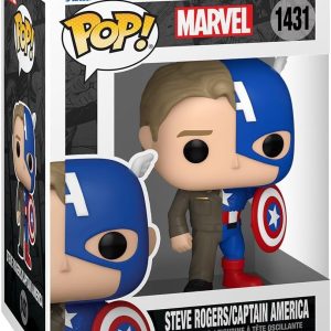 Funko Pop Marvel: Split - Captain America/Steve Rogers - Marvel Comics - Collectable Vinyl Figure - Gift Idea - Official Merchandise - Toys for Kids & Adults - Superheroes Fans