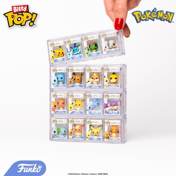 Funko Pop! Bitty: Pokemon - Squirtle. Eevee. Growlithe. and Psyduck - 0.9 Inch (2.2 Cm) Collectable - Stackable Display Shelf Included - Gift Idea - Party Bags Stocking