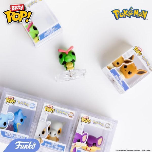 Funko Pop! Bitty: Pokemon - Squirtle. Eevee. Growlithe. and Psyduck - 0.9 Inch (2.2 Cm) Collectable - Stackable Display Shelf Included - Gift Idea - Party Bags Stocking
