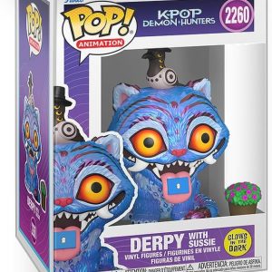 Funko Pop! Animation: Kpop Demon Hunters - Derpy with Sussie (Glows in The Dark) Vinyl Figure Collectibles Bundled with Box Protector