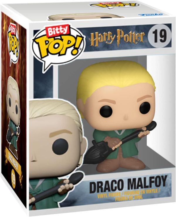 Funko Bitty POP! HP - Voldemort. 4-Pack - Lord Voldemort. Draco Malfoy (Quidditch). Bellatrix Lestrange and A Surprise Mystery Mini Figure - 0.9 Inch (2.2 Cm) - Harry Potter Collectable - Gift Idea