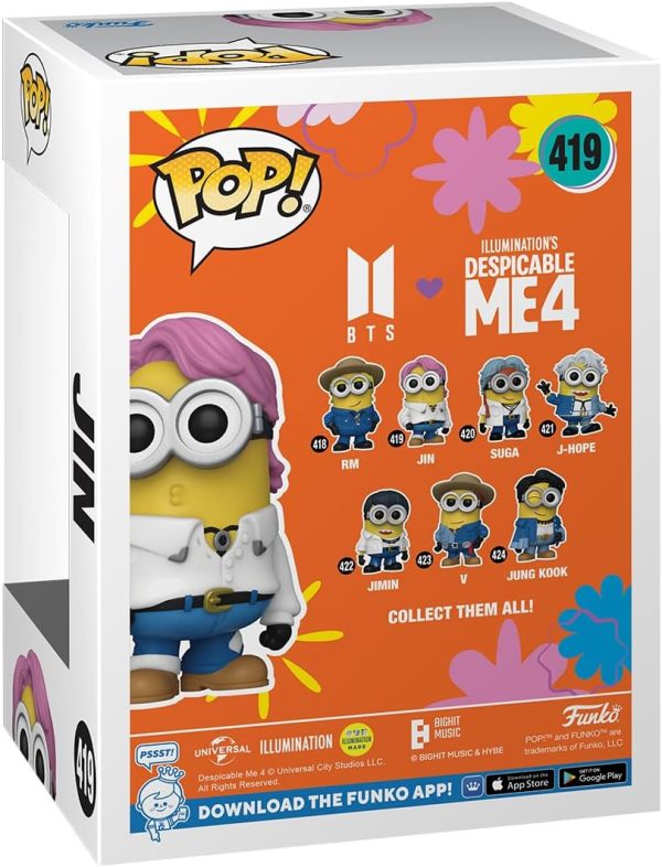 Funko POP! Rocks: Minions X BTS - Jin - BTS + Minions - Collectable Vinyl Figure - Gift Idea - Official Merchandise - for Kids & Adults - Movies. Music Fans - Model Figure for Collectors and Display