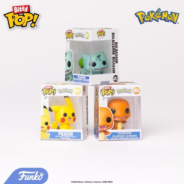Funko Pop! Bitty: Pokemon - Squirtle. Eevee. Growlithe. and Psyduck - 0.9 Inch (2.2 Cm) Collectable - Stackable Display Shelf Included - Gift Idea - Party Bags Stocking