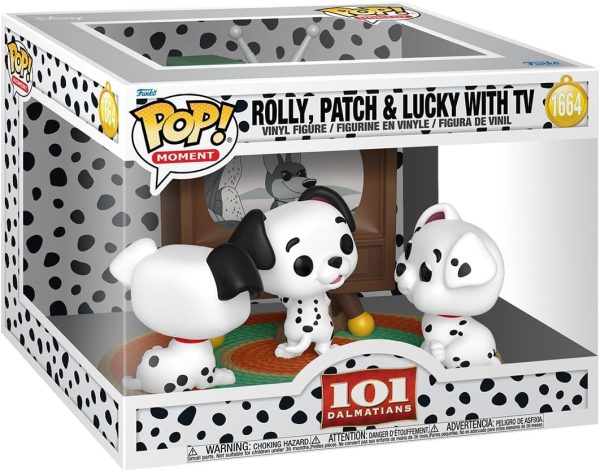 Funko Pop! Moments: Disney - 101 Dalmatians - Rolly. Patch & Lucky with TV - Collectable Vinyl Figure - Gift Idea - Official Merchandise - Toys for Kids & Adults - Disney Fans - Figure for Collectors
