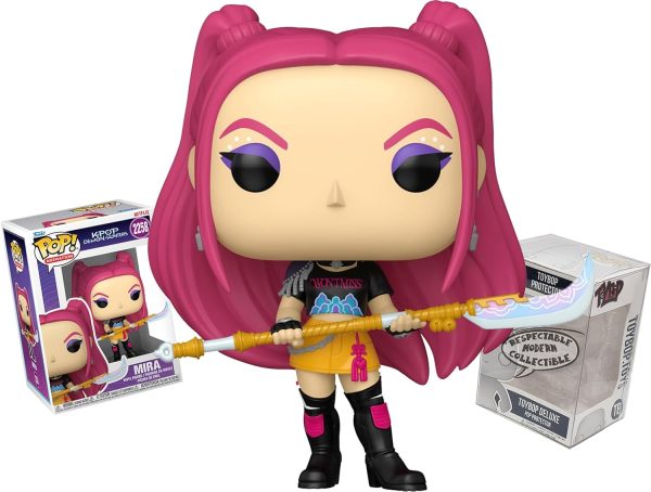 Funko Kpop Demon Hunters Mira with Gok-do Curved Moon Sword + ToyBop Protector: Pop! TV Animation Vinyl Figure (Bundled with Pop Protector Collector Case Gift Set)