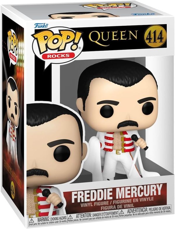 Funko Pop Rocks: Queen - Freddie Mercury - (with Cape) - Collectable Vinyl Figure - Gift Idea - Official Merchandise - Toys for Kids & Adults - Music Fans - Model Figure for Collectors and Display