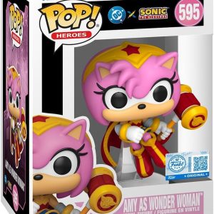 Funko Pop! Heroes: JLA & Sonic - Amy Rose as Wonder Woman - Sonic + DC Comics - Collectable Vinyl Figure - Gift Idea - Official Merchandise - Toys for Kids & Adults - DC Comics Fans