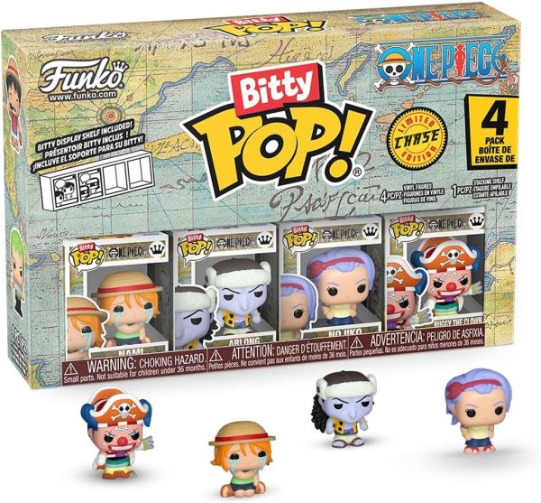 Funko Bitty Pop! One Piece - Nami. Arlong. Nojiko. and A Surprise Mystery Mini Figure - 0.9 Inch (2.2 Cm) Collectable - Stackable Display Shelf Included - Gift Idea - Party Bags Stocking - Cake Topper