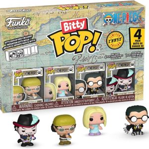 Funko Bitty Pop! One Piece - Usopp. Kaya. Kuro. and A Surprise Mystery Mini Figure - 0.9 Inch (2.2 Cm) Collectable - Stackable Display Shelf Included - Gift Idea - Party Bags Stocking - Cake Topper