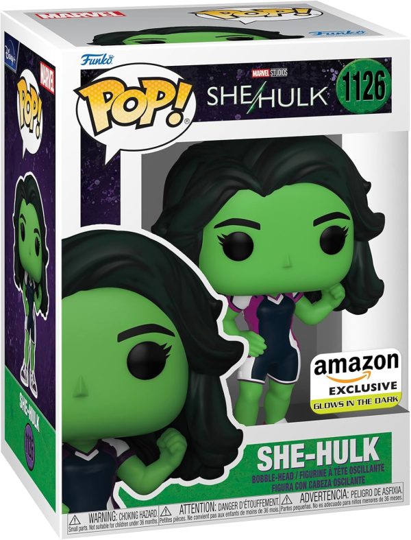 Funko Pop Marvel: She-Hulk - She-Hulk Glow in The Dark - Amazon Exclusive - Collectable Vinyl Figure - Gift Idea - Official Merchandise - Toys for Kids & Adults - Superheroes Fans
