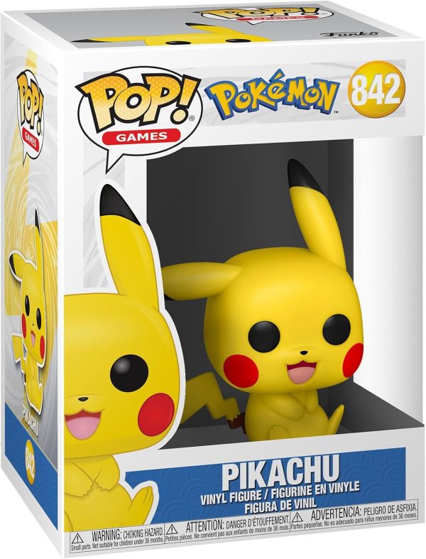 Funko Pop! Games: Pokemon - Pikachu - (Sitting) - Collectable Vinyl Figure - Gift Idea - Official Merchandise - Toys for Kids & Adults - Video Games Fans - Model Figure for Collectors and Display