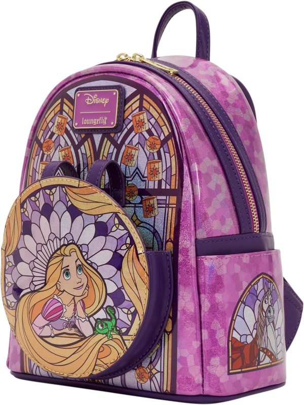 Loungefly Disney Stained Glass: Rapunzel Mini-Backpack. Amazon Exclusive