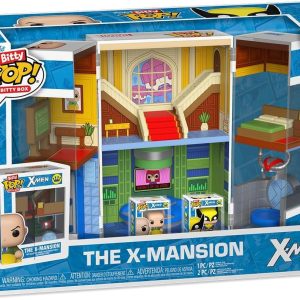 Funko Pop! Bitty Boxes: X-Men - The X-Mansion Playset - Wolverine and Professor X - Collectable Display Case with Interior Scene and Storage - Gift Idea
