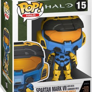 Funko Pop! Games: Halo Infinite - Spartan Mark VII with VK78. Blue & Yellow. with Game Add On. 3.75 inches