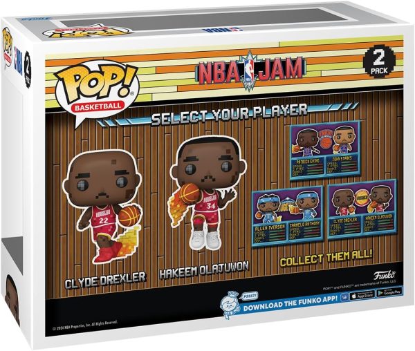Funko Pop! NBA JAM: Rockets - Clyde Drexler and Hakeem Olajuwon 2-Pack