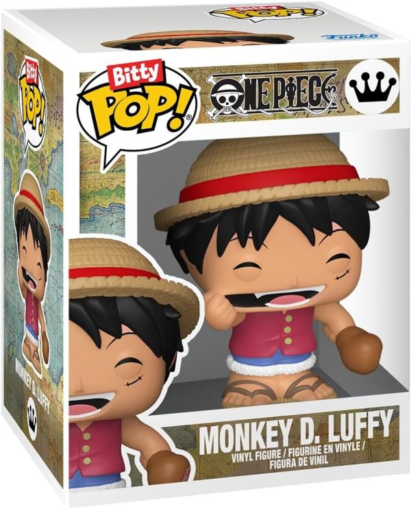 Funko Bitty Pop! One Piece - Monkey D. Luffy. Roronoa Zoro. Axe Hand Morgan. and A Surprise Mystery Mini Figure - 0.9 Inch (2.2 Cm) Collectable - Stackable Display Shelf Included - Party Bags