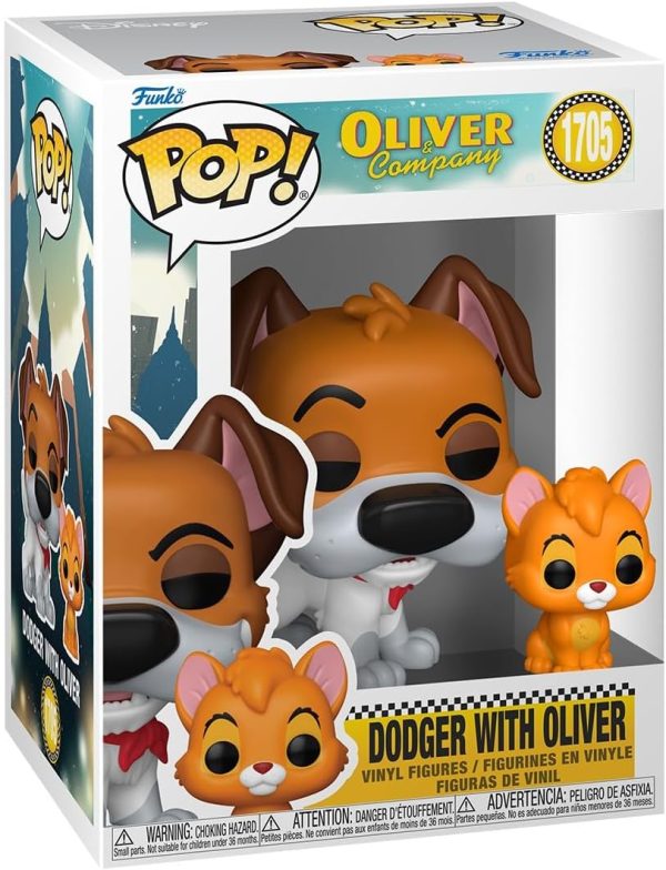 Funko Pop! & Buddy: Oliver and Company - Dodger with Oliver - 1/6 Odds for Rare Chase Variant - Collectable Vinyl Figure - Gift Idea - Official Merchandise - Toys for Kids & Adults