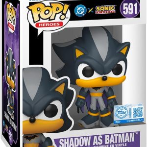 Funko Pop! Heroes: JLA & Sonic - Shadow as Batman - Sonic + DC Comics - Collectable Vinyl Figure - Gift Idea - Official Merchandise - Toys for Kids & Adults - DC Comics Fans