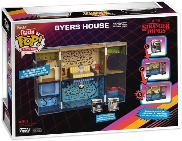 Funko Bitty Pop! Bitty Boxes: Stranger Things - Byers House Playset with 2 0.9 Inch (2.2 Cm) Tiny Mini Figures - Collectable Display Case with Interior Scene and Storage - Gift Idea