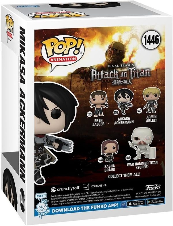Funko POP! Animation: Attack on Titan - Mikasa Ackerman - Collectable Vinyl Figure - Gift Idea - Official Merchandise - for Kids & Adults - Anime Fans - Model Figure for Collectors and Display