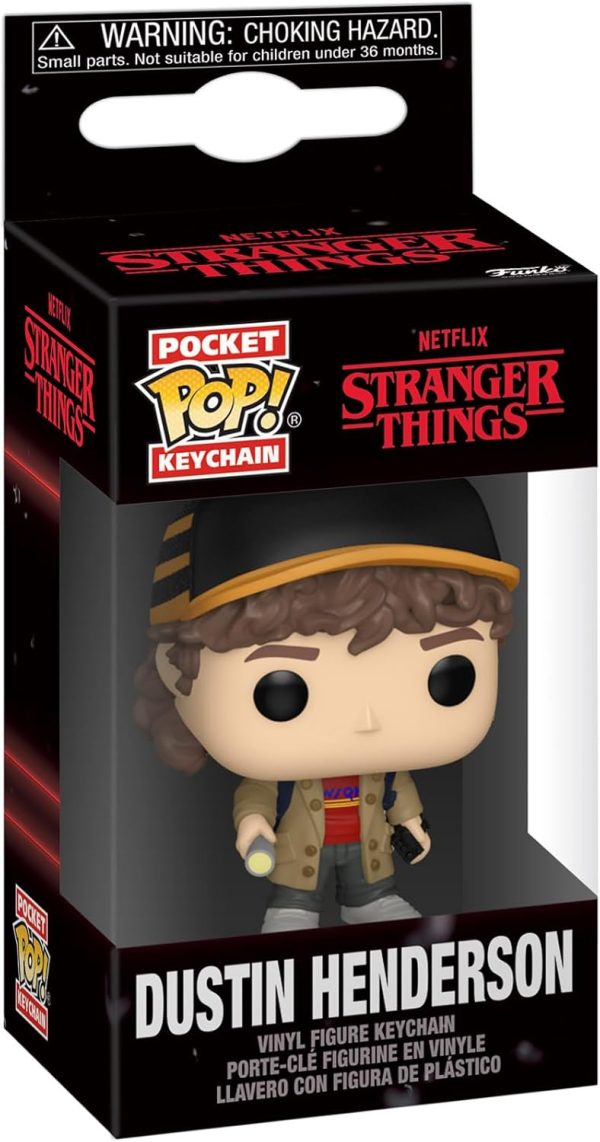 Funko Pop! Keychain: Stranger Things - Dustin - Stranger Things Novelty Keyring - Collectable Mini Figure - Stocking Filler - Gift Idea - Official Merchandise - TV Fans - Backpack Decor