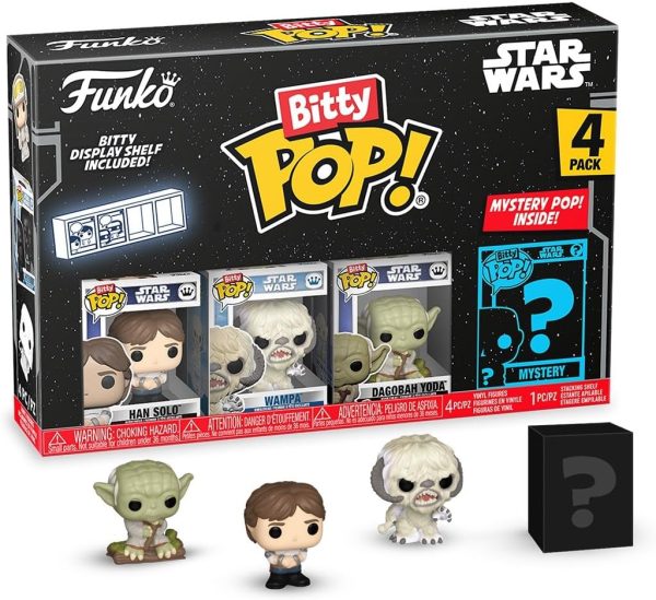 Funko Pop Bitty: Star Wars - Han Solo. Wampa. Dagobah Yoda. & Mystery Chase Figure - (Styles May Vary) and A Surprise Mystery Mini Figure - 0.9 Inch (2.2 Cm) Collectable - Gift Idea