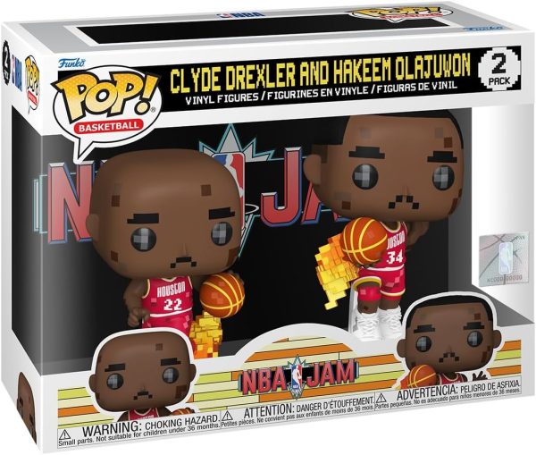 Funko Pop! NBA JAM: Rockets - Clyde Drexler and Hakeem Olajuwon 2-Pack