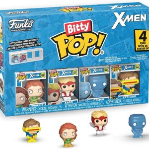 Funko Pop! Bitty: X-Men - Jean Grey. Angel. Iceman. and Cyclops - 0.9 Inch (2.2 Cm) - Anime Collectable - Gift Idea - Stackable Display Shelf Included
