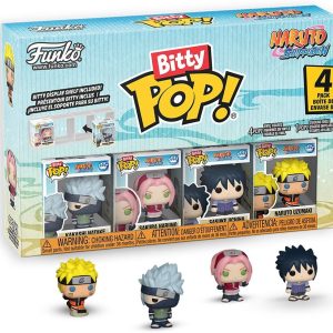 Funko Pop! Bitty: Naruto Shippuden - Kakashi. Sakura. Sasuke. and Chase Mini Figure - 0.9 Inch (2.2 Cm) - Anime Collectable - Gift Idea - Stackable Display Shelf Included