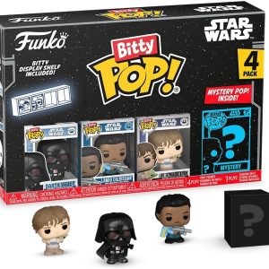 Funko Pop Bitty: Star Wars - Darth Vader. Lando Calrissian. Luke Skywalker and Yoda. & Mystery Chase Figure - (Styles May Vary) and A Surprise Mystery Mini Figure - 0.9 Inch (2.2 Cm)