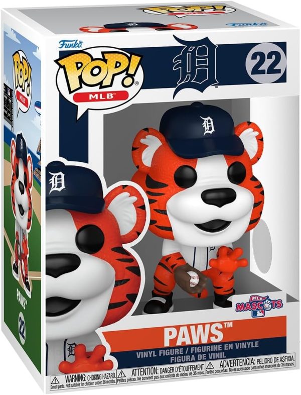 Funko Pop! MLB: Detroit Tigers - Paws - MLB Mascots and Marks - Collectable Vinyl Figure - Gift Idea - Official Merchandise - Toys for Kids & Adults - Sports Fans - Figure for Collectors and Display