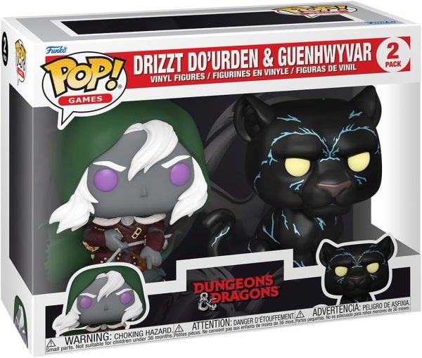 Funko Pop Games: Dungeons & Dragons - Drizzt & Guenhwyvar 2 Pack - D&D - Collectable Vinyl Figure - Gift Idea - Official Merchandise - Toys for Kids & Adults - Video Games Fans