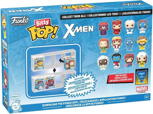 Funko Pop! Bitty: X-Men - Jean Grey. Angel. Iceman. and Cyclops - 0.9 Inch (2.2 Cm) - Anime Collectable - Gift Idea - Stackable Display Shelf Included
