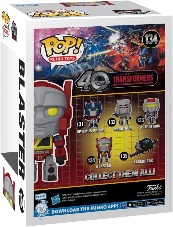 Funko Pop Retro Toys: Transformers: Generation 1-40th Anniversary. Blaster - Collectable Vinyl Figure - Gift Idea - Official Merchandise - Toys for Kids & Adults - Action/Adventure Fans