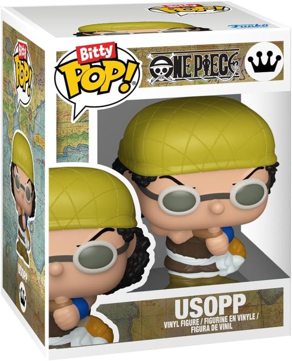 Funko Bitty Pop! One Piece - Usopp. Kaya. Kuro. and A Surprise Mystery Mini Figure - 0.9 Inch (2.2 Cm) Collectable - Stackable Display Shelf Included - Gift Idea - Party Bags Stocking - Cake Topper