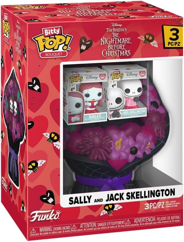 Funko Bitty Pop! Bouquet: The Nightmare Before Christmas - Sally and Jack Skellington - 0.9 Inch (2.2 Cm) Collectable - Gift Idea - Party Bags - Stocking Stuffers