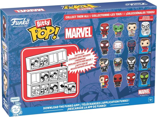 Funko Pop! Bitty: Spider-Man - Spider-Man. Green Goblin. J Jonah Jameson. and Mystery Chase Figure - 0.9 Inch (2.2 Cm) - Marvel Comics Collectable - Stackable Display Shelf Included - Gift Idea