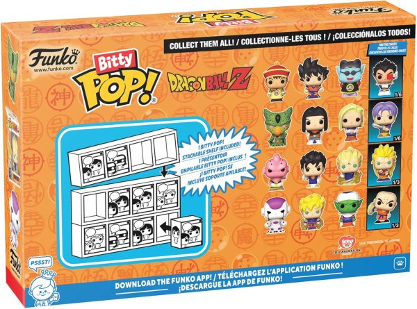 Funko Bitty Pop! 4-Pack: Dragon Ball Z - Frieza 100% Final Form. Super Saiyan Goku First Appearance. Vegeta. and a Mystery Figure - 0.9 Inch (2.2 Cm)