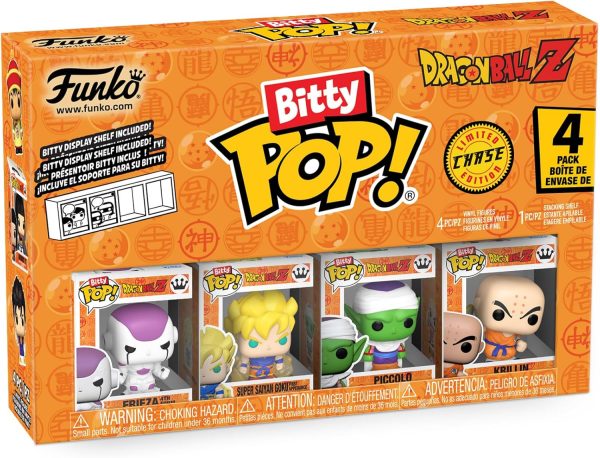 Funko Bitty Pop! 4-Pack: Dragon Ball Z - Frieza 100% Final Form. Super Saiyan Goku First Appearance. Vegeta. and a Mystery Figure - 0.9 Inch (2.2 Cm)