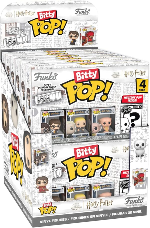 Funko Bitty POP! HP - Voldemort. 4-Pack - Lord Voldemort. Draco Malfoy (Quidditch). Bellatrix Lestrange and A Surprise Mystery Mini Figure - 0.9 Inch (2.2 Cm) - Harry Potter Collectable - Gift Idea